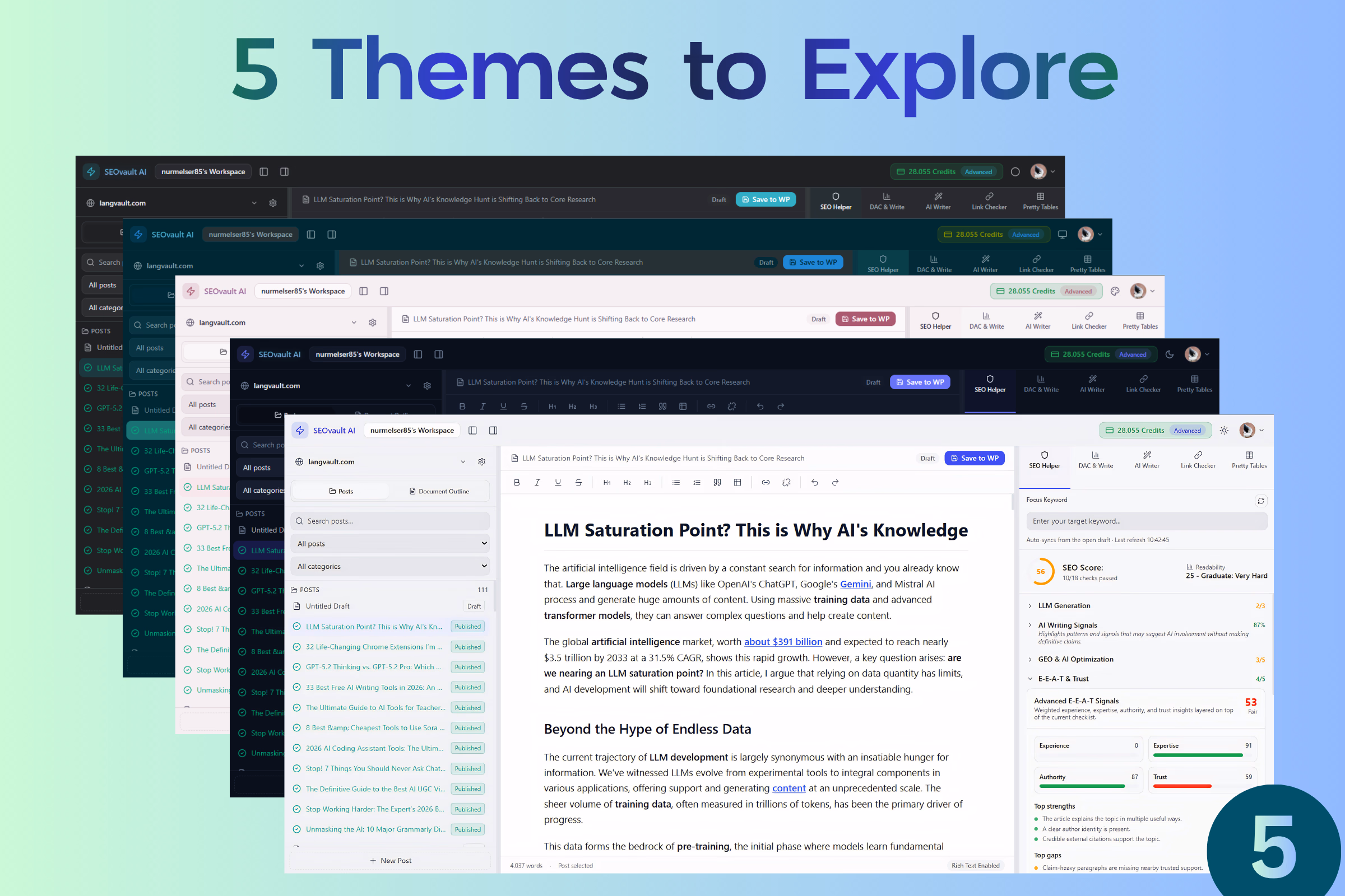 Web app with 4 theme options